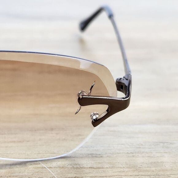 💜Vintage Gloria Vanderbilt Rimless Ombre Sunglasses - Picture 8 of 12